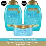 OGX Argan Oil of Morocco Onarıcı Sülfatsız Şampuan 385 ml x2 + Saç Maskesi 300 ml
