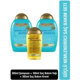 OGX Argan Oil Onarıcı Sülfatsız Şampuan 385 ml + Saç Bakım Kremi 385 ml + Yenileyici Bakım Yağı 100 ml