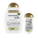 OGX Besleyici Coconut Milk 2x385 ml Sülfatsız Şampuan + Coconut Milk 100 ml Kırılma Karşıtı Serum Set