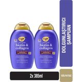 OGX Biotin Collagen Şampuan - Saçları Besleyip Dolgunlaştıran, Canlandırıcı ve Sülfatsız, 2×385 ml