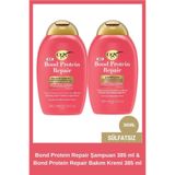 OGX Bond Protein Repair Bağ Onarıcı Sülfatsız Şampuan 385 ml + Saç Bakım Kremi 385 ml