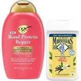 Ogx Bond Protein Repair Bağ Onarıcı Sülfatsız Şampuan 385 ml + Vanilya Sütü Duş Jeli 250 ml