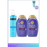 Ogx Hydro Boost Water Jel Yüz Temizleyici 200ML & Dolgunlaştırıcı Biotin & Kolajen Şampuan 385 ml 2'li