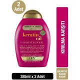 Ogx Kırılma Karşıtı Sülfatsız Saç Bakım Kremi 385 ml x2 Keratin ve Argan Yağı ile Etkili Bakım