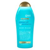 OGX Radiant Glow + Fas yağı ekstra nemlendirici vücut yıkama kuru ciltler için, nemlendirici jel vücut temizleyici, ipeksi yumuşak ciltler için, paraben içermez, sülfat içermeyen yüzey aktif maddeler