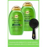 OGX Rosemary Mint (BİBERİYE & NANE IÇEREN) Arındırıcı Şampuan 385 ml X2 Adet & Tarak
