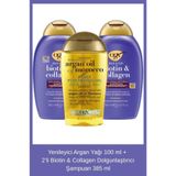 OGX Yenileyici Argan Yağı 100 ml+2’li Biotin & Collagen Dolgunlaştırıcı Şampuan 385 ml