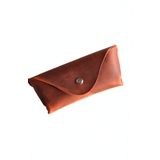 Oh Deer Leather Hakiki Crazy Deri Gözlük Kabı - Turuncu