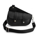 Oh Deer Leather Hakiki Deri Çapraz Omuz Çantası – Klasik Saddlebag Tasarım - Siyah