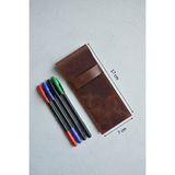 Oh Deer Leather Hakiki Deri Çoklu Kalemlik - Kahverengi