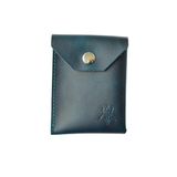 Oh Deer Leather Hakiki Deri Kartlık – Kart ve Nakit Uyumlu Tasarım (mavi)
