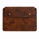 Oh Deer Leather Hakiki Deri Laptop Kılıfı 13-14 inç MacBook Air Uyumlu (33,5 x 23,5 cm) - Kahverengi