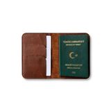 Oh Deer Leather Hakiki Deri Pasaport Kılıfı – Kart ve Kimlik Bölmeli Seyahat Cüzdanı - Kahverengi
