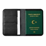 Oh Deer Leather Hakiki Deri Pasaport Kılıfı – Kart ve Kimlik Bölmeli Seyahat Cüzdanı (Siyah)