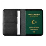 Oh Deer Leather Hakiki Deri Pasaport Kılıfı – Kart ve Kimlik Bölmeli Seyahat Cüzdanı (Siyah)
