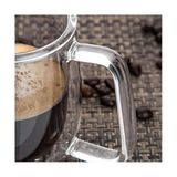 Ohbe Express 2 Adet 250 ml Çift Cidarlı Borosilikat Cam Kupa Bardak Termisil Dayanıklı Şeffaf Kahve Çay Espresso Fincanı Cam Bardak Seti - 0 - Siyah - Option-1