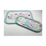 Ohbe Express 2'li Metal Tepsi Seti – Baking Desenli - Kestane Akaju - Option-1