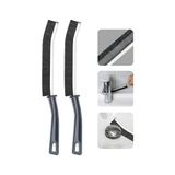 Ohbe Express 2’li Paket Ince Uzun Boşluk Temizleme Fırçası - Sert Kıllı Pencere Rayı, Derz ve Mutfak Detay Temizleyici - Ergonomik Saplı Dar Alan Süpürgesi - 02Y-Yeşil - Option-1