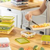 Ohbe Express 4 Adet Buzdolabı Organizeri – Pp Plastik Şeffaf ve Ayarlanabilir Saklama Kabı, Gıdaları Taze Tutan Fresh Box, Çok Amaçlı,mikrodalga ve Bulaşık Makinesi Uyumlu (Beyaz, 2600 Ml) - Option-1