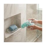 Ohbe Express 4 Parça Şeffaf Makyaj ve Banyo Çantası Seti - Mavi Banyo Lifi, Sırt Kesesi ve Mikrofiber El Havlusu - Su Geçirmez Seyahat Tipi Kozmetik Organizeri - Option-1 - 001-Renkli