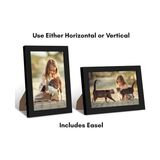 Ohbe Express 6x9 Siyah Resim Çerçevesi - Duvar Veya Masa Üstü Ekran Için Kırılmaya Dayanıklı Cam, Asma Donanımı ve Şövale ile Tasarlanmış Ahşap Fotoğraf Çerçevesi - -- - Option-1