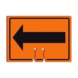 Ohbe Express Accuform FBC748 Plastik Trafik Konisi Üst Uyarı Levhası, (Ters Çevrilebilir Ok)", 25,4 cm Uzunluk x 35,5 cm Genişlik x 0,16 cm Kalınlık, Turuncu Üzerine Siyah - Option-1