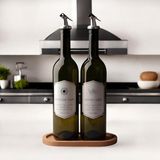 Ohbe Express Ahşap Stantlı 2'li 750 ml Zeytinyağı Sıvıyağ Şişesi Yağdanlık Yağlık - Option-1