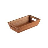 Ohbe Express Akasya Ağacından Ekmek Sepeti - Doğal Ahşap Ekmeklik, Şık Ekmek Sunumluk (23X13X7CM) - Kahvaltı ve Sofralar Için Servis Sepeti - Kestane Akaju - Option-1