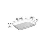 Ohbe Express Akrilik Kırılmaz Şeffaf Servis Tepsisi (Dikdörtgen) 44X30X5CM - Akrilik Kırılmaz Tepsi - Kestane Akaju - Option-1