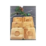 Ohbe Express Bambu Çay Tabağı Altlığı, Kare Şekilli, Bej, Elde Yıkama Önerilen, Bulaşık Makinesi Uygun Değil, 10 x 10 Cm, 6 Parça - Kestane Akaju - Option-1