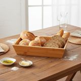 Ohbe Express Bambu Ekmek Sepeti ve Sunumluk (33X15X7 Cm) | Doğal Ahşap Modern Meyve, Sebze ve Servis Sepeti | Antibakteriyel ve Şık Tezgah Üstü Düzenleyici - Kestane Akaju - Option-1