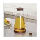 Ohbe Express Bambu Kapaklı Borosilikat Cam Yağdanlık 900 ml - Option-1