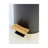 Ohbe Express Bambu Kapaklı Metal Çöp Kovası – Hidrolik Sistemli Yavaş Kapanma Özellikli, Pedallı, Banyo ve Mutfak Için Şık ve Fonksiyonel Tasarım (Siyah, 3 Litre) - 000-Siyah - Option-1