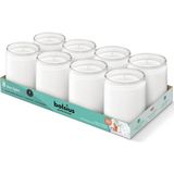 Ohbe Express Bolsius Starlight Beyaz Renkli Cam Kavanozda Beyaz Mum - Vegan Dostu - Akşam Yemeği, Ev, Dekorasyon, Düğün - 82/68MM - 50 Saat Yanma Süreli - 8’li Paket - Option-1