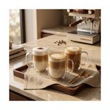 Ohbe Express Borosilikat Cam Bardak, 250 ml Geniş Kapasite, Dayanıklı Yapı, Çift Cidarlı Yalıtım, Makinede Yıkanabilir, Ev Ofis Restoran Için Kullanıma Uygun Kulplu Kahve Espresso Sunum Bardağı - 0 - Siyah - Option-1