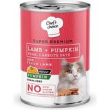 Ohbe Express Chef's Choice Kuzu Etli ve Balkabağı Ezmeli Yetişkin Kedi Yaş Maması, 400 G x 12 Adet - 0,75 kg