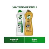 Ohbe Express Cif Krem Amonyaklı Yağ ve Kireç Sökücü 750 ml + Cif Krem Altın Işıltısı Kokulu 750 ml - Option-1