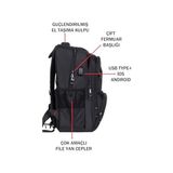Ohbe Express Dada 04 Ortaokul Lise Üniversite Okul Çantası Laptop Dizüstü Bilgisayar Çantası 14"-15,6" Inç Gündelik Kadın Erkek Sırt Çantası USB Type-C Aparat Darbe Emici Koruma Su Geçirmez Kumaş - 0 - 3 Yaş - 0 - Siyah