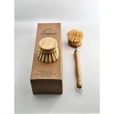 Ohbe Express Değiştirilebilir Başlıklı Bambu Bulaşık Fırçası, Kolayca Değiştirilebilir Sisal Fırçalı Başlık, Ergonomik Bambu Sapı, Paket Içerisinde Bir Adet Ekstra Yedek Başlık - 02Y-Yeşil - Option-1