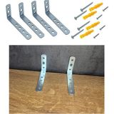Ohbe Express Deprem Güvenliği Dolap Sabitleme Aparatı, Gri, 16X52X100MM, Mobilya Duvara Sabitleyici, 2 Adet Metal L Demir