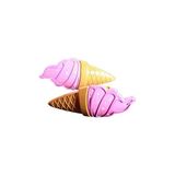 Ohbe Express Dondurma Şeklinde Plaj Havlusu Mandalı, Kahverengi ve Pembe, 2'li Set, Dayanıklı Plastik, Eğlenceli Tasarım - 0,25 gr