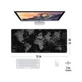Ohbe Express Dünya Haritası Oyun Gaming Klavye Mouse Pad Masa Matı 70X30CM Kaymaz Kauçuk Taban Dikişli Kenar - Option-1 - 0002 - Beyaz