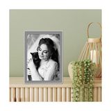 Ohbe Express Frames Boncukların Hassas Dış Kenarlığına Sahip Metal Resim Çerçevesi, 13,7 x 17,7 Cm, Gümüş - -- - Option-1