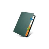 Ohbe Express - Galaxy Tab S7 Plus T970 ile Uyumlu Kılıf Kalemlikli Dönebilen Standlı Kalem Şarj Bölmeli Kapak - Mavi - Option-1 - Altın