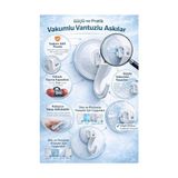 Ohbe Express Güçlü Vantuzlu Askı 4’lü Set. Delme Gerektirmeyen Duvar Askısı, Banyo Mutfak Duş Lavabo Için, Cam Seramik Uyumlu, Iz Bırakmaz Kaymaz - 0 - 1 Ay - 0 - 3 Yaş