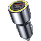 Ohbe Express HP-782 Araç Içi Şarj Cihazı 3.1A Pd 48 Watt Hızlı Şarj Aleti Metal Çakmaklık Şarj Type C 2-Port Işıklı - 1 Adet