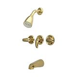 Ohbe Express KB6232LL Eski Küvet ve Duş Bataryası, Parlak Pirinç, 5 Inç Borulu Erişim - Option-1 - 001-Renkli
