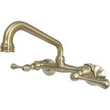 Ohbe Express KS313SB 15,24 cm Ayarlanabilir Merkezi Duvara Monte Mutfak Musluğu, Pirinç, 6-15/16" - Altın