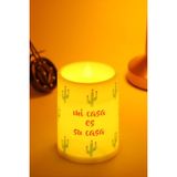 Ohbe Express LED Mum Bardak Tipi Pilli Dumansız Alevli Dekoratif Yapay Mum Işıldak Dekor Lambası 10 cm (Kaktüs) - 0,5 W - Altın