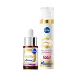 Ohbe Express LUMINOUS630 Aydınlatıcı ve Leke Karşıtı Cilt Bakım Seti, SPF50 Yüz Güneş Kremi 40ML, Serum 15ML - Option-1